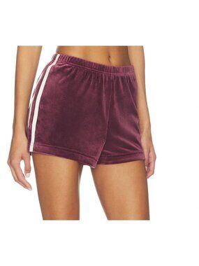 Splits59 Heritage Velour Short in Dark Cherry & White Size Small